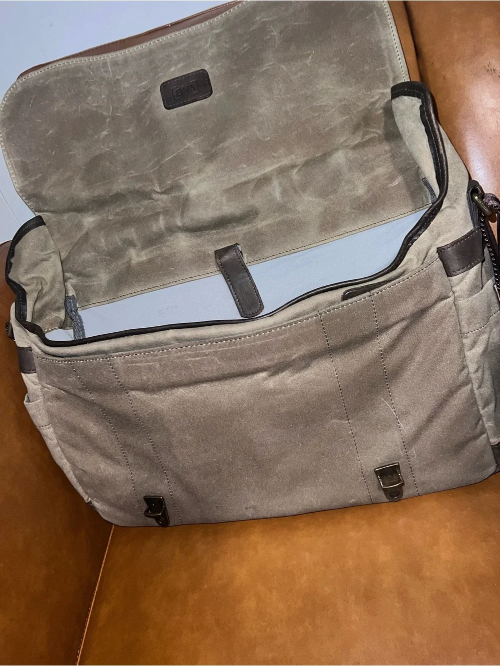 ONA The Union Street Messenger Bag | Ranger Tan, Waxed Canvas & Leather